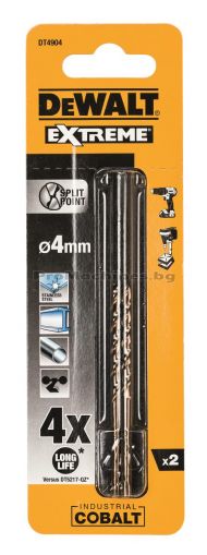 Свредло за метал HSS-CO EXtreme КОБАЛТ - ф 4.0 мм - DEWALT DT4904