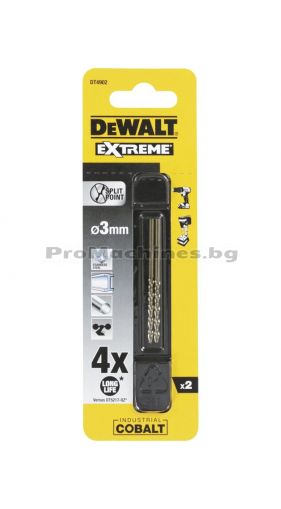 Свредло за метал HSS-CO Extreme КОБАЛТ - ф 3.0 мм. 2 бр - DEWALT DT4902
