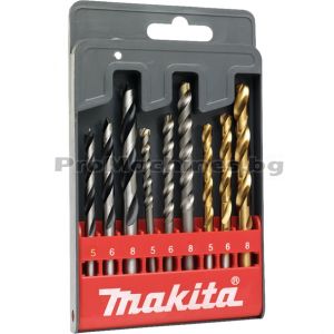Свредла за дърво HSS-TiN 5-8мм 9 бр - Makita 