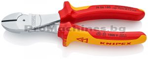Клещи резачки, странични усилени 180 мм, изолирани 1000V - KNIPEX, 74 06 180