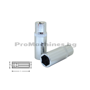 Вложка шестостенна удължена 1/2 21мм  - Bolter XG53039